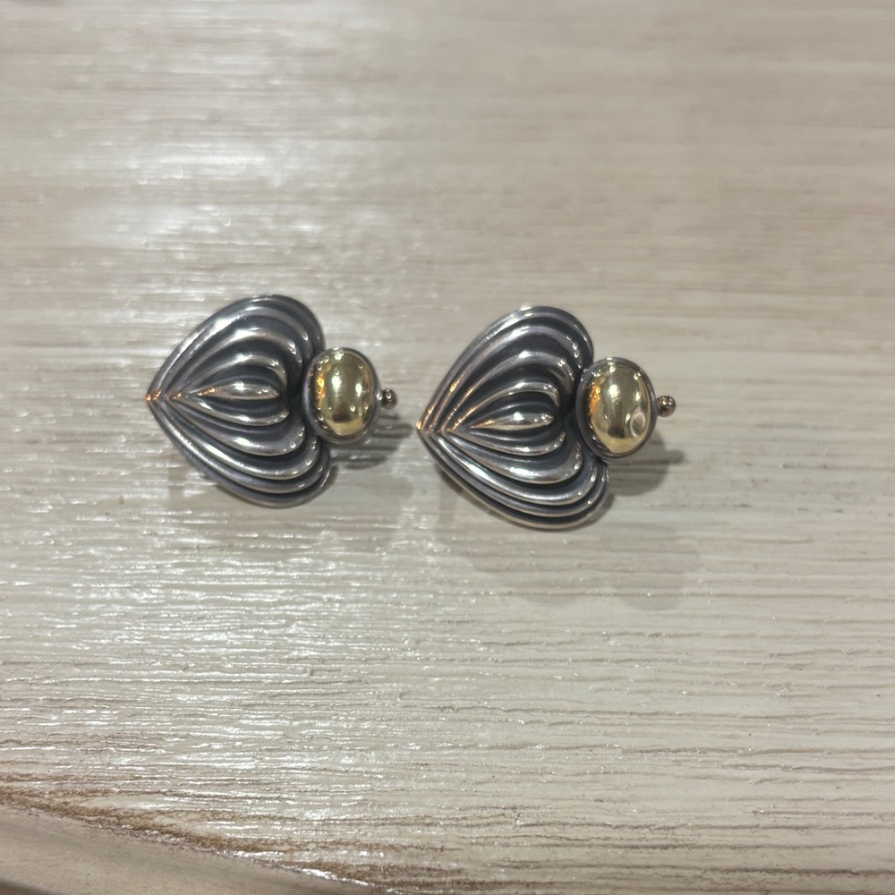 LAGOS Silver and Gold Heart Earrings
